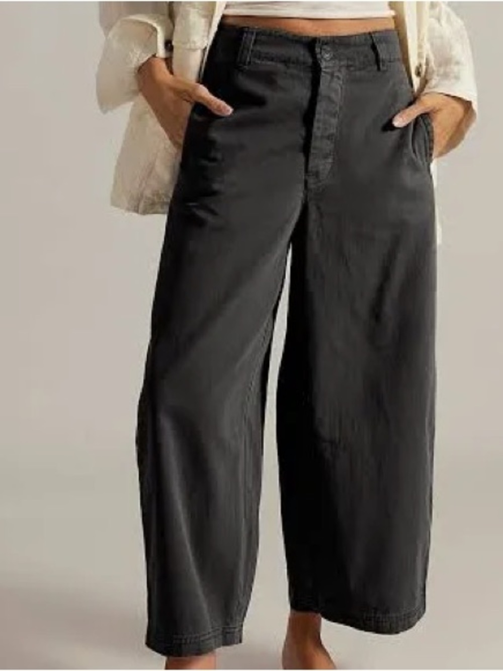 Free people We The Free Lay Down Chino Trousers washed black Sz 4